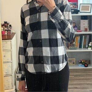 SO Monochrome Plaid Cozy Shirt